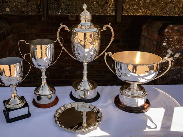 HMS Collingwood held the Junior Leaders Fieldgun Competition (JRFG) with teams from the RN and Army, Sea Cadets, BAE and UTC Colleges.
Junior Leaders Competition Trophies.
Picture: Keith Woodland