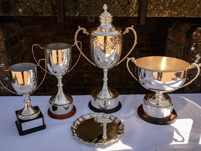 HMS Collingwood held the Junior Leaders Fieldgun Competition (JRFG) with teams from the RN and Army, Sea Cadets, BAE and UTC Colleges.
Junior Leaders Competition Trophies.
Picture: Keith Woodland