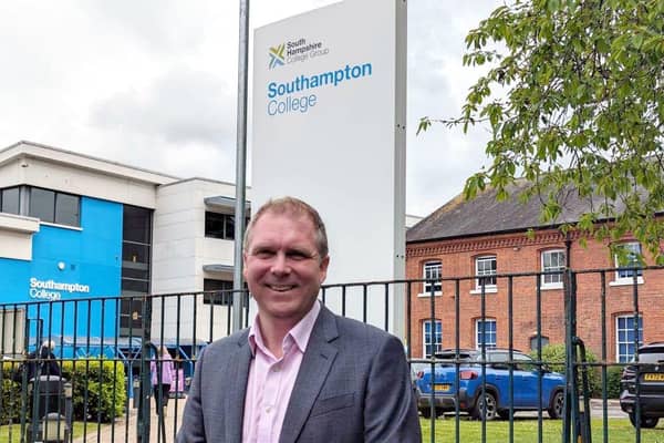 Andrew Kaye, CEO of South Hampshire College Group outside Southampton College