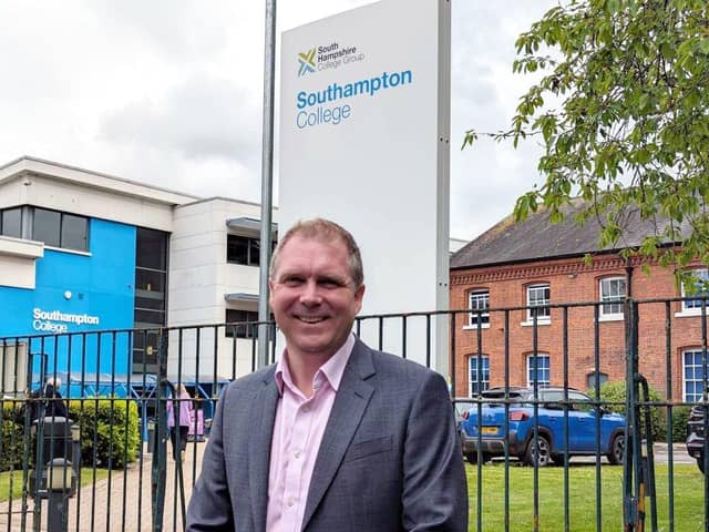 Andrew Kaye, CEO of South Hampshire College Group outside Southampton College