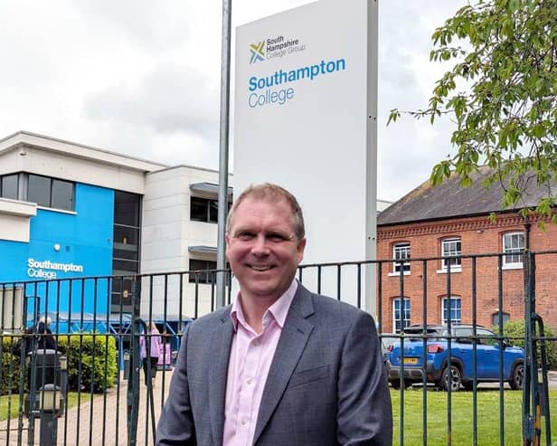 Andrew Kaye, CEO of South Hampshire College Group outside Southampton College
