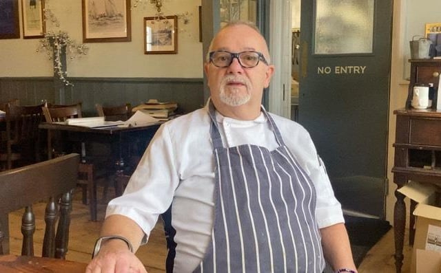 Landlord Dave Reed at The Bridge Tavern, Camber Dock, Old Portsmouth
