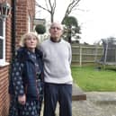 Sylvia (73) and Bryan (79) Stanley from Clifton Mews in Wallington, have objected to a neighbour's planning application for an extension to be built. They say once built they will need to go around the extension to be able to access their garden and bins and that no lighting has been planned. Picture: Sarah Standing (180324-9349)