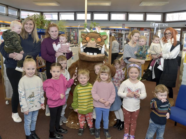 A reading of the book The Gruffalo with an a appearance from The Gruffalo himself at the Alderman Lacey Library in Baffins. Picture: Sarah Standing (140223-9490)