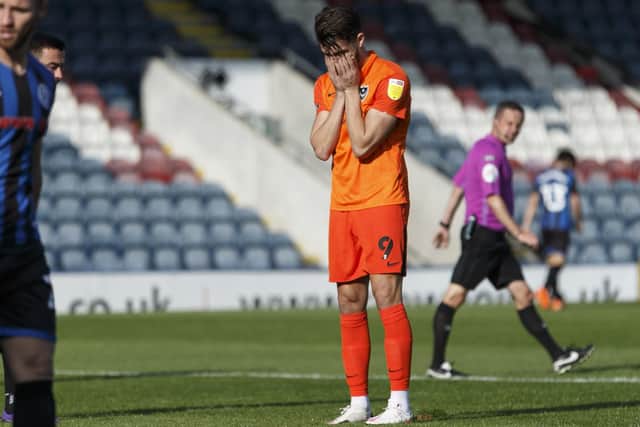 John Marquis is dejected after a missed chance at Rochdale (Photo by Daniel Chesterton/phcimages.com)