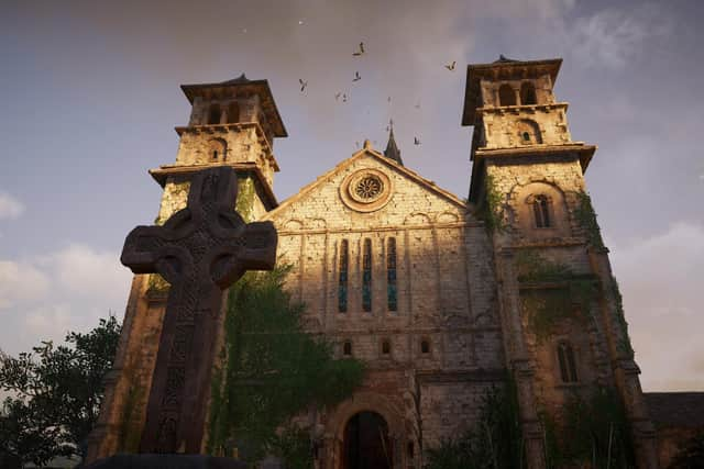 A view of Winchester Cathedral's entrance as featured in 878AD, a major new tourist attraction created by Hampshire Cultural Trust and Assassin's Creed creators Ubisoft