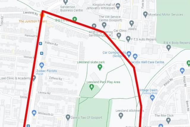 The area which the dispersal order covers. Picture: Gosport Police.
