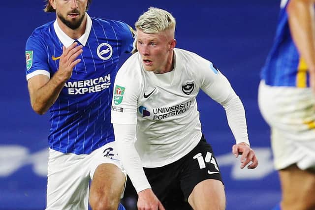Andy Cannon in action against Brighton. Picture: Joe Pepler