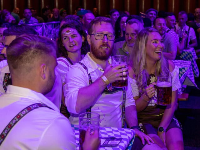 Fun times at the Oktoberfest, Portsmouth. Picture: Mike Cooter (240922)