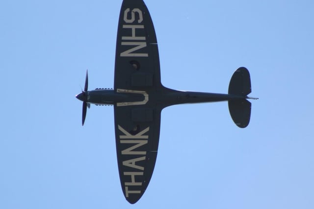 These spectacular pictures of the NHS Spitfire flying over Portsmouth were taken by Adam Jenkins