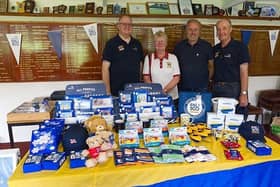 Rose Bailey with Volunteers from the RNLI on presidents day at Fareham Bowling Club
