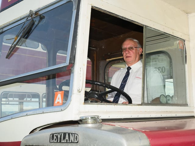 Pictured is: Terry Elliot at the wheel to a Portsmouth City bus.
Picture: Keith Woodland