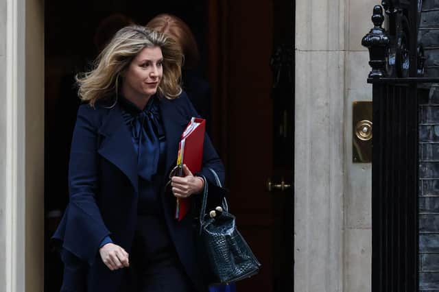 Britain's Leader of the House of Commons Penny Mordaunt leaves after attending the weekly Cabinet meeting at 10 Downing Street, in London, on October 11, 2022. (Photo by ISABEL INFANTES / AFP) (Photo by ISABEL INFANTES/AFP via Getty Images)