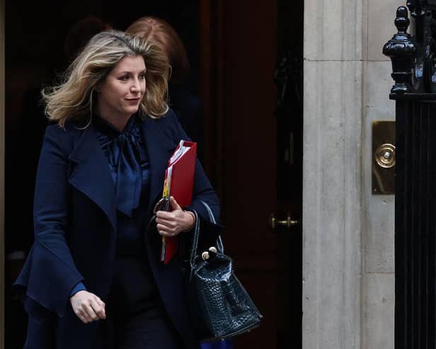 Britain's Leader of the House of Commons Penny Mordaunt leaves after attending the weekly Cabinet meeting at 10 Downing Street, in London, on October 11, 2022. (Photo by ISABEL INFANTES / AFP) (Photo by ISABEL INFANTES/AFP via Getty Images)