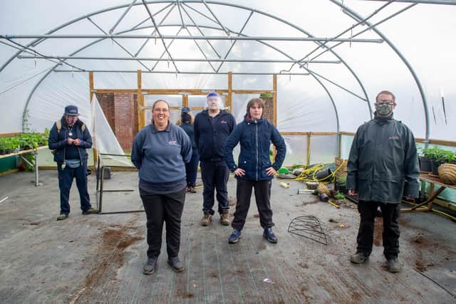 Ptaunton supported volunteers in the damaged polytunnel at Staunton Country Park. Picture: Habibur Rahman