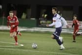 Josh Taylor on the ball during Hawks' lost at Hemel. Pic: Kieron Louloudis.