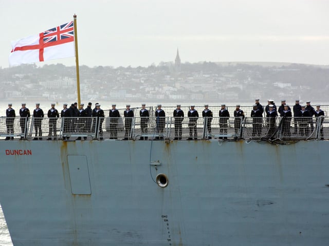 HMS Duncan returning to Portsmouth Naval Base in time for Christmas homecoming after leading NATO task group in the Mediterranean. Picture date: Friday December 22, 2023. PA Photo.
Photo credit should read: Ben Mitchell/PA Wire