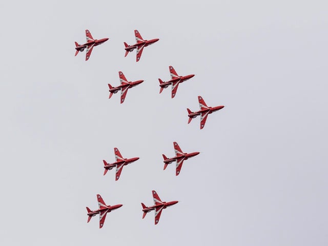 Red Arrows over Ryde, Isle of Wight