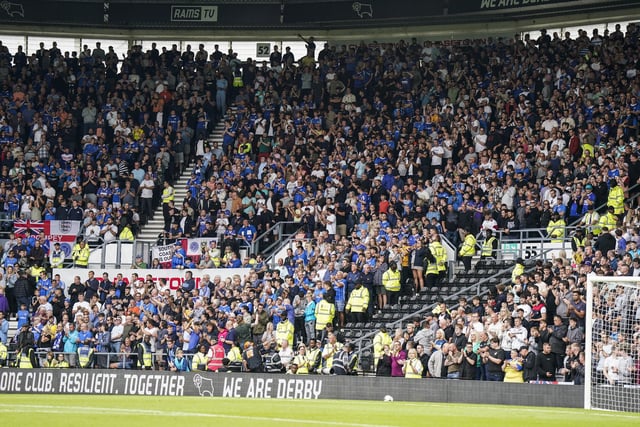 The Blues were accompanied by 2,927 fans on the road for their trip to Derby