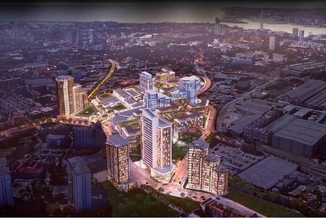 An image of how the Northern Quarter project would have looked, released in 2017 by Portsmouth City Council.