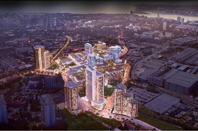 An image of how the Northern Quarter project would have looked, released in 2017 by Portsmouth City Council.
