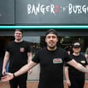 From left, Callum White, general manager Ellis Bloy, Mollie Turvey and assistant manager Robert Marsh at the Bangerz 'n' Burgerz branch in West Street, Havant, pictured last summer
Picture: Chris Moorhouse (jpns 210621-25)