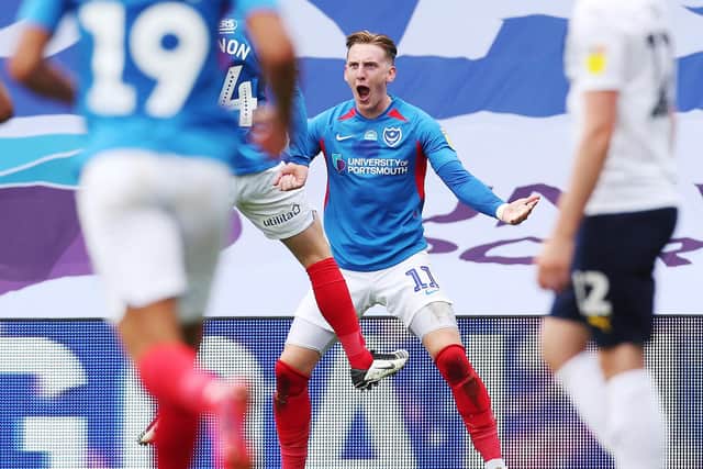 Ronan Curtis celebrates his first-half opener