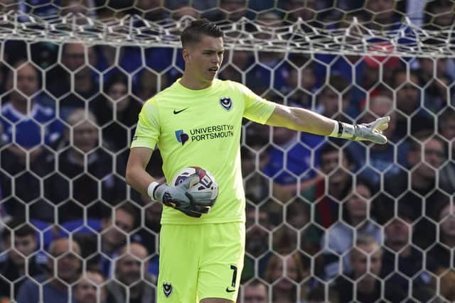 West Brom keeper Josh Griffiths is currently on loan at Pompey for the season
