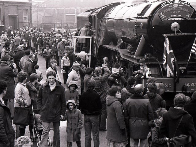 The Flying Scotsman pictured in Doncaster - February 26, 1983