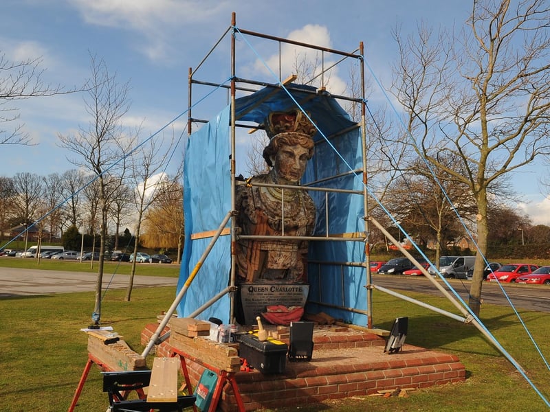 The Queen Charlotte figurehead which can be found at HMS Excellent is a replicate of that which could be found on the second ship named after the Queen consort to George III. It was damaged in the storms of 1987 and was refurbished (pictured) as a result.
PICTURE: MALCOLM WELLS (090763-4830)