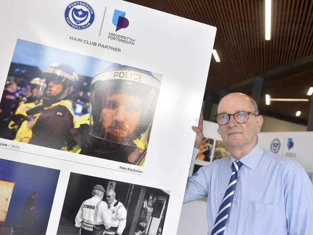The 125 years celebrating Portsmouth FC in photographs exhibition is on show at Ravelin Sports Centre in Portsmouth and will be on display until Sunday, August 18, 2024.
Pictured is: Colin Farmery, chairman of Portsmouth FC 125 Steering Committee.
Picture: Sarah Standing (050824-9015)
