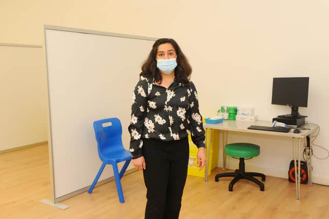 Mita Thakrar, superintendent of Greywell Pharmacy, in the new vaccine hub.

Picture: Sarah Standing (020221-2114)
