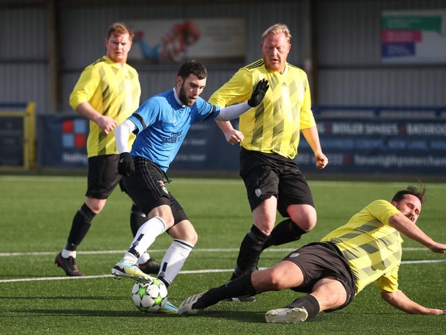 Freehouse (yellow) v AFC Eastney. Picture: Stuart Martin
