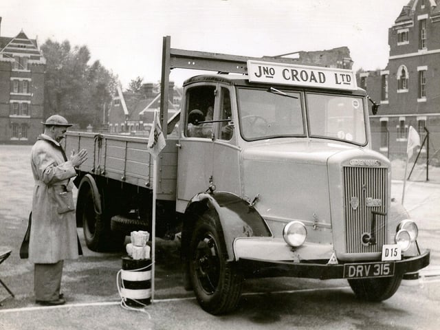 A Mr Scott on his precision driving test. This looks like the former parade ground of Victoria Barracks now, Pembroke Park, Old Portsmouth