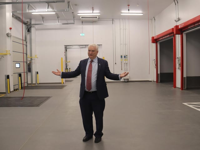 The Border Control Post at Portsmouth International Port, which has been described as a "white elephant" by councillor Gerald Vernon-Jackson. Port director Mike Sellers said roughly half of the building will not be used, as it was built under previous border control specifications.