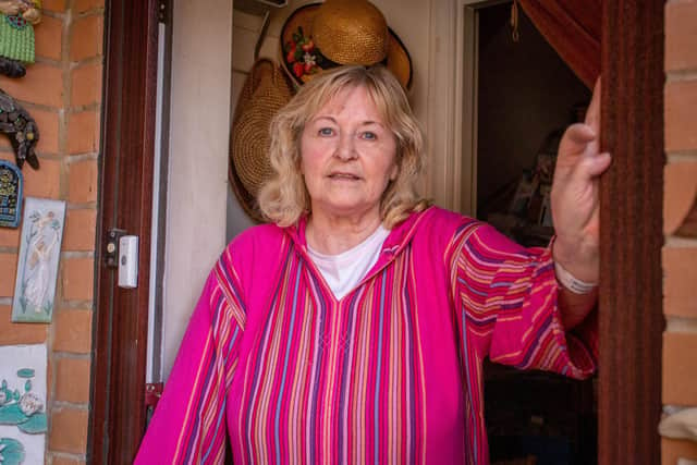 Susan Hunt, 70, was badly injured on her leg after being cut by a sharp piece of metal at a fly-tip site in George Street, Buckland.

Pictured: Susan Hunt outside her home in Buckland, Portsmouth on 13 July 2020.

Picture: Habibur Rahman