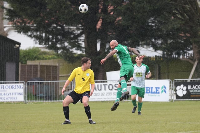 Action from the Father Purcell Challenge Cup final between Mob Albion (green/white kit) and Burrfields. Picture: Kevin Shipp