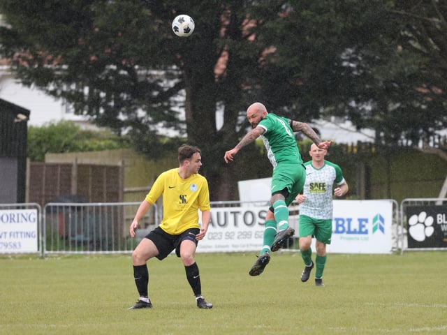 Action from the Father Purcell Challenge Cup final between Mob Albion (green/white kit) and Burrfields. Picture: Kevin Shipp