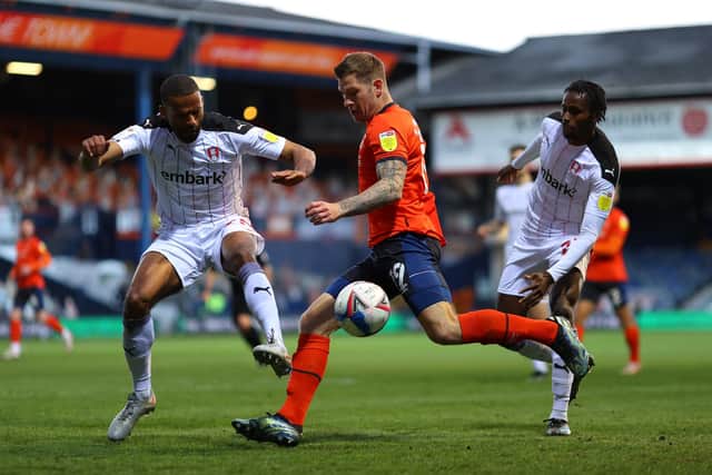 James Collins, seen here in action for Luton, is on Pompey's radar. Picture: Richard Heathcote/Getty Images