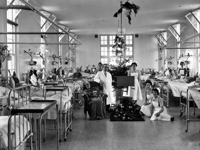 Deck the wards...Christmas 1949 on a men's ward at Queen Alexandra Hospital, Cosham