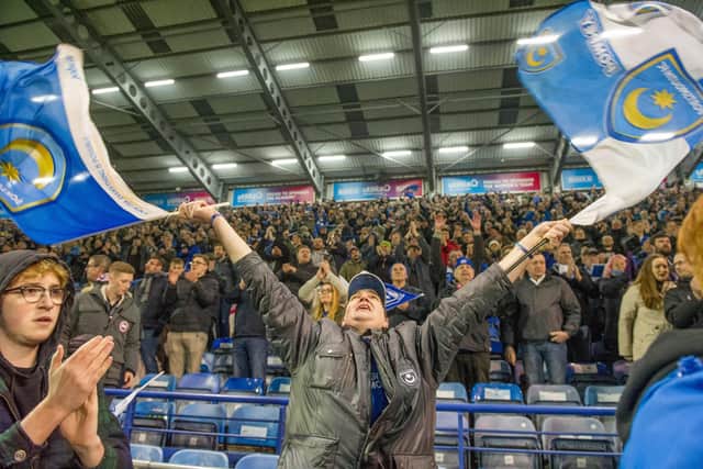 Pompey fans at Fratton Park