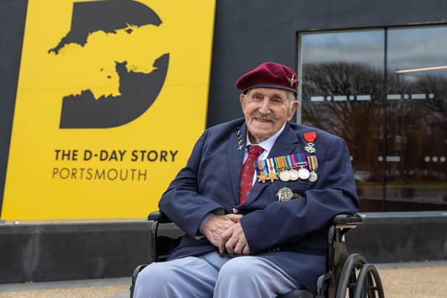 D-Day veteran Arthur Bailey celebrating his 98th birthday at the D-Day Story Museum in Southsea. Picture: Mike Cooter (140422)