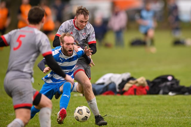 Gosham Rangers (grey) v AC Copnor. Picture: Keith Woodland