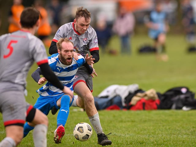 Gosham Rangers (grey) v AC Copnor. Picture: Keith Woodland