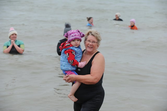 Pictured is: Florence Williams (2) from Gosport, with her Nonna Jane Williams. Picture: Sarah Standing (010124-4219)
