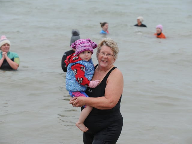 Pictured is: Florence Williams (2) from Gosport, with her Nonna Jane Williams. Picture: Sarah Standing (010124-4219)