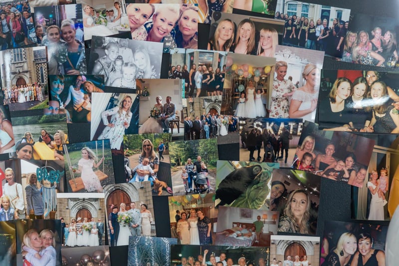 A collage of photographs were on display to remember and celebrate the life of Sherie.
