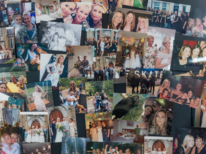 A collage of photographs were on display to remember and celebrate the life of Sherie.