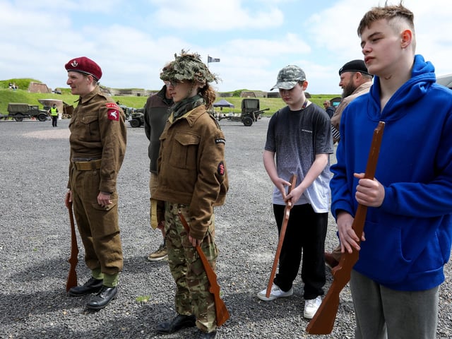Military drills at Fort Nelson.