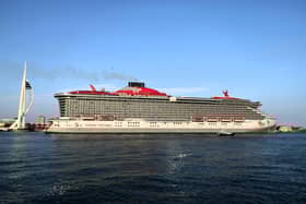 Virgin's Lady Resilient Cruise leaving Portsmouth as she heads for Zeebrugge.   Picture Credit: Alison Treacher